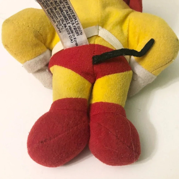 1988 Vintage Viacom Vinyl Head Mighty Mouse Plush Toy 8 Inch Tall - Picture 12 of 16